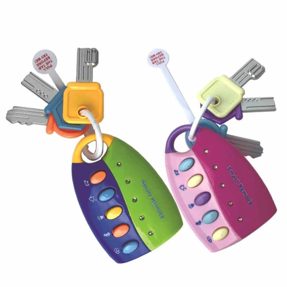 Musical Car Key Colorful Flash Keychain Gift Baby Colorful Remote Pretend Toy