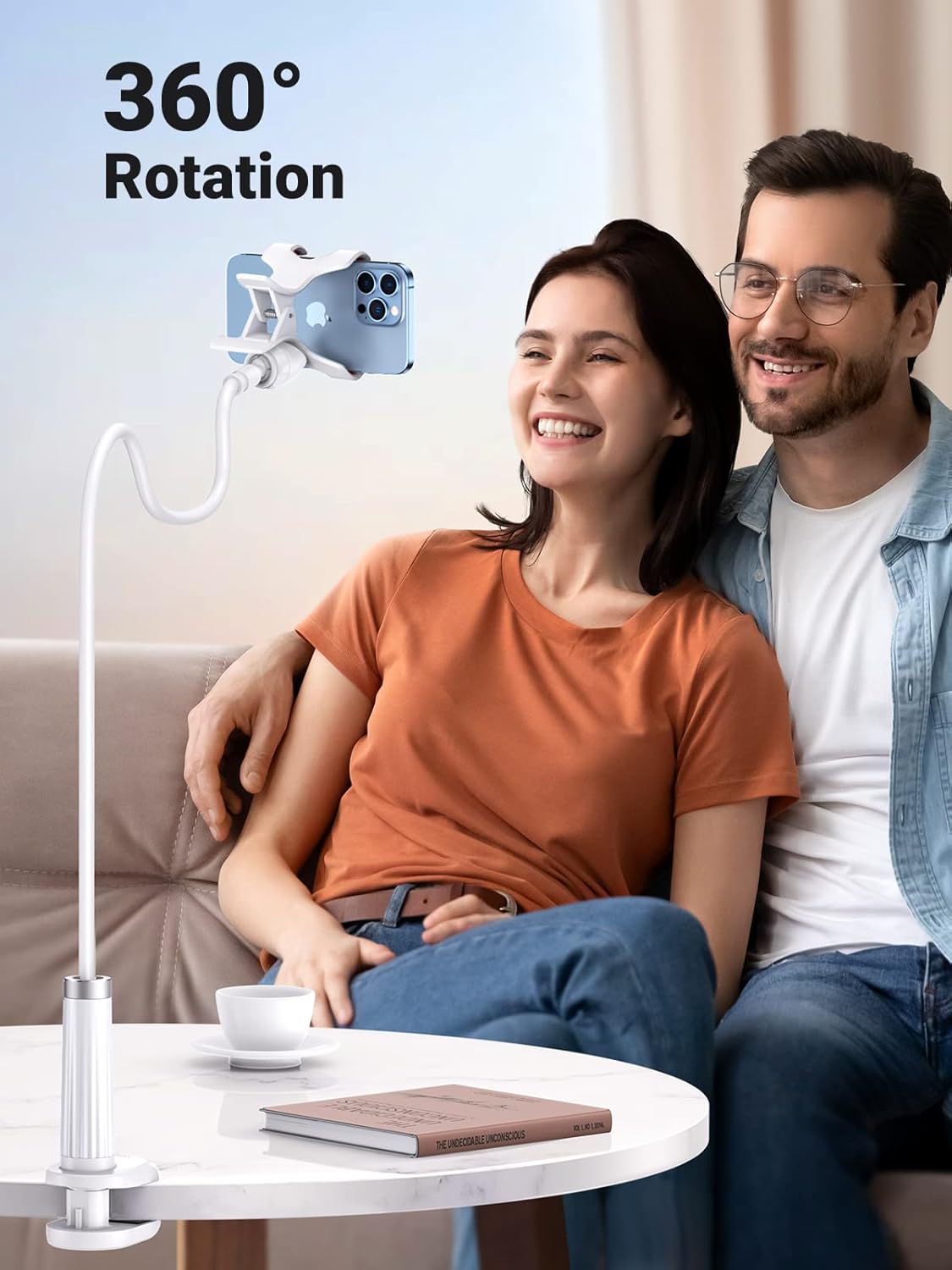 UGREEN Phone Holder for Bed Flexible Clamp Overhead Long Arm Clip 4-7.2'' Phones