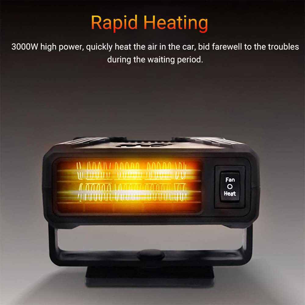 Portable 300W Electric Car Heater 12V DC Cooling Fan Defogger Defroster Demister