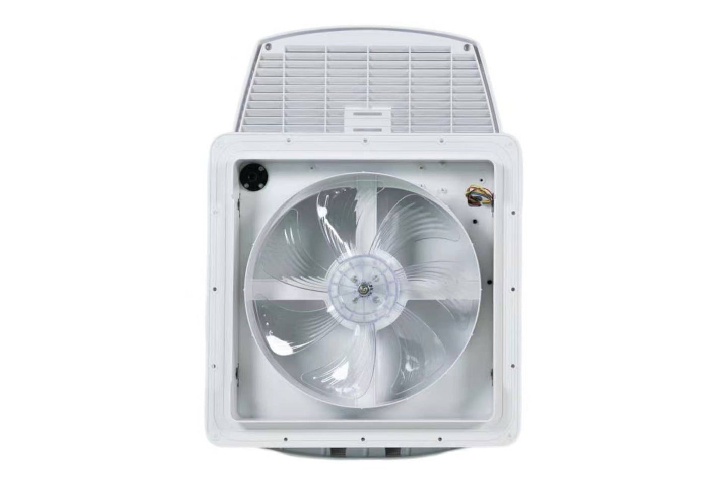 355mm × 355mm Roof Hatch Skylight with Built-in Fan – White Lid, Remote Control