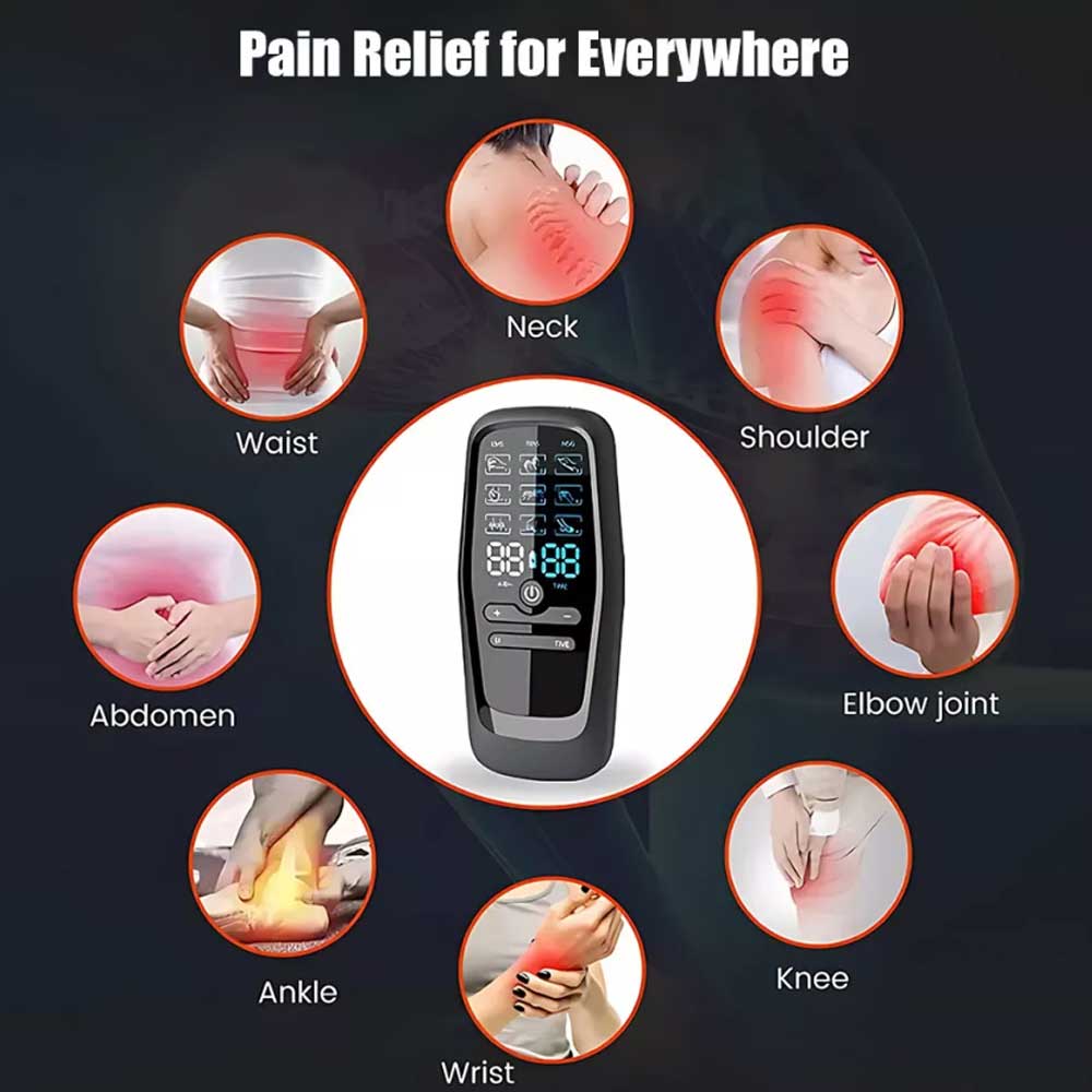 Electrical Massager Tens Machine Unit Back Pain Therapy Pulse Muscle Stimulator