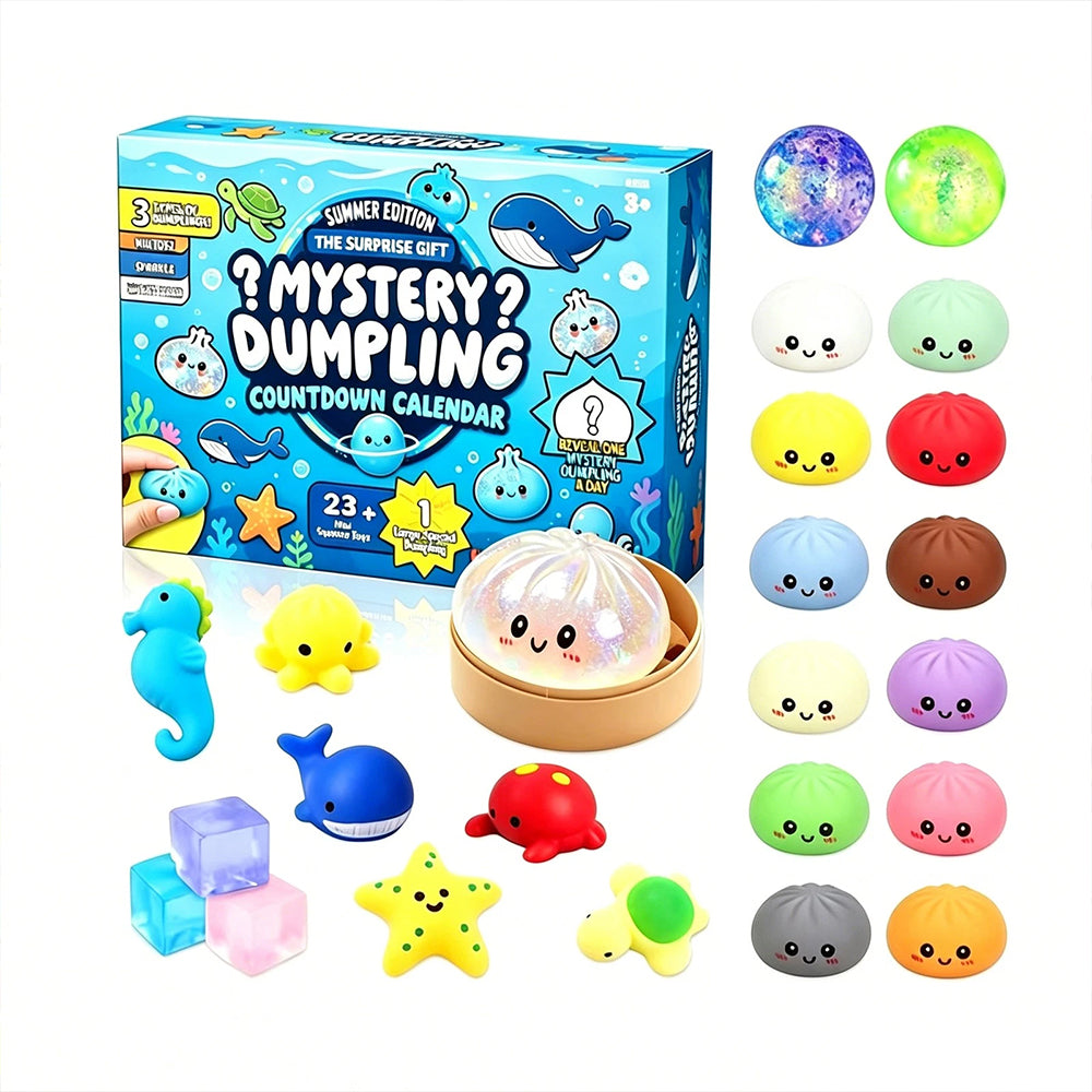 Mystery Dumpling Blind Box – 24-Day Advent Calendar Squishy Bao Bun Stress Relief