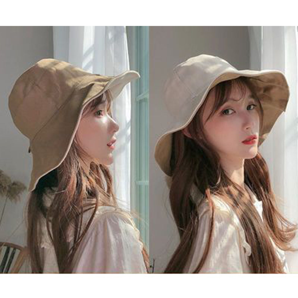 Women Men Bucket Hat Unisex Cap Cotton Fishing Hiking Camping Outdoor Sun Beach