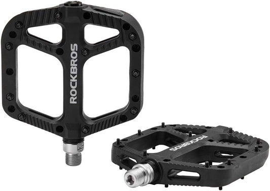 ROCKBROS Bike Pedals Nylon Composite Bearing 9/16" MTB Wide Flat Platform