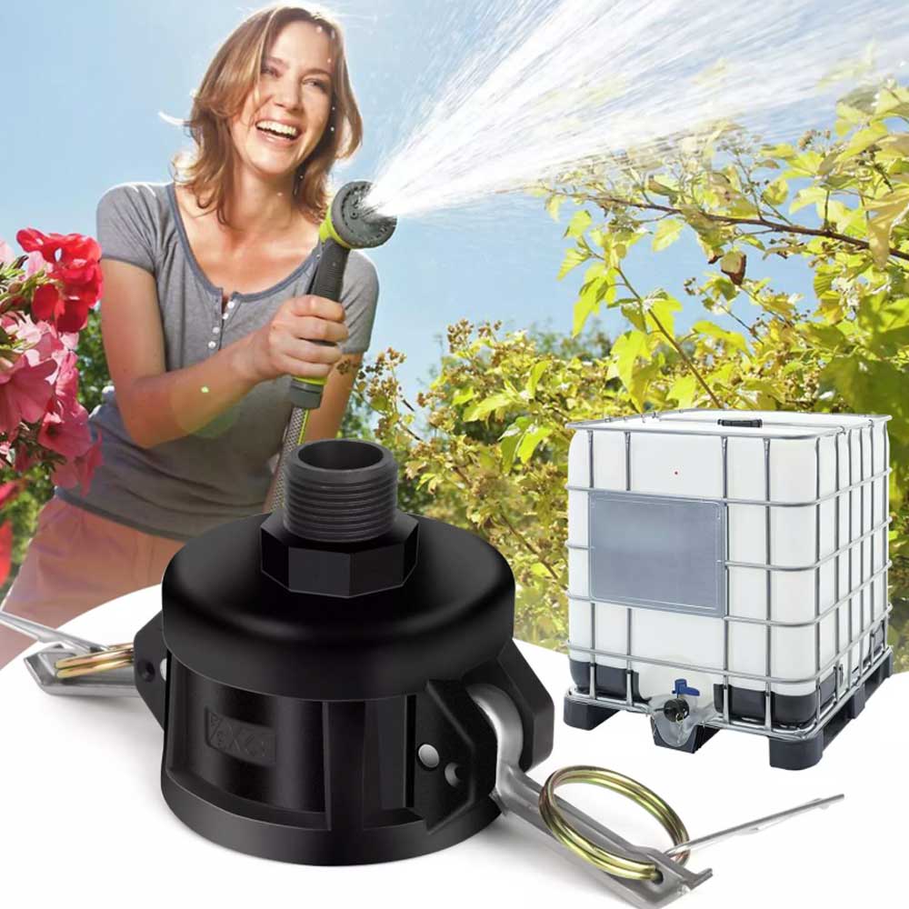 IBC Tote Tank Drain Adapter – 2" Cam Lock to 3/4" Garden Hose for 275/330 Gallon Tanks