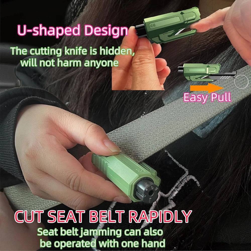 3-Pack Emergency Hammer – Car Window Breaker & Seatbelt Cutter Keychain Tool