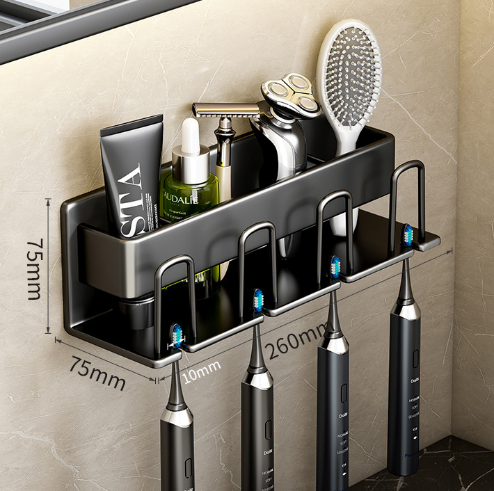 3/4 People Toothbrush Holder Toothpaste Organizer Toothbrush Rack for Bathroom