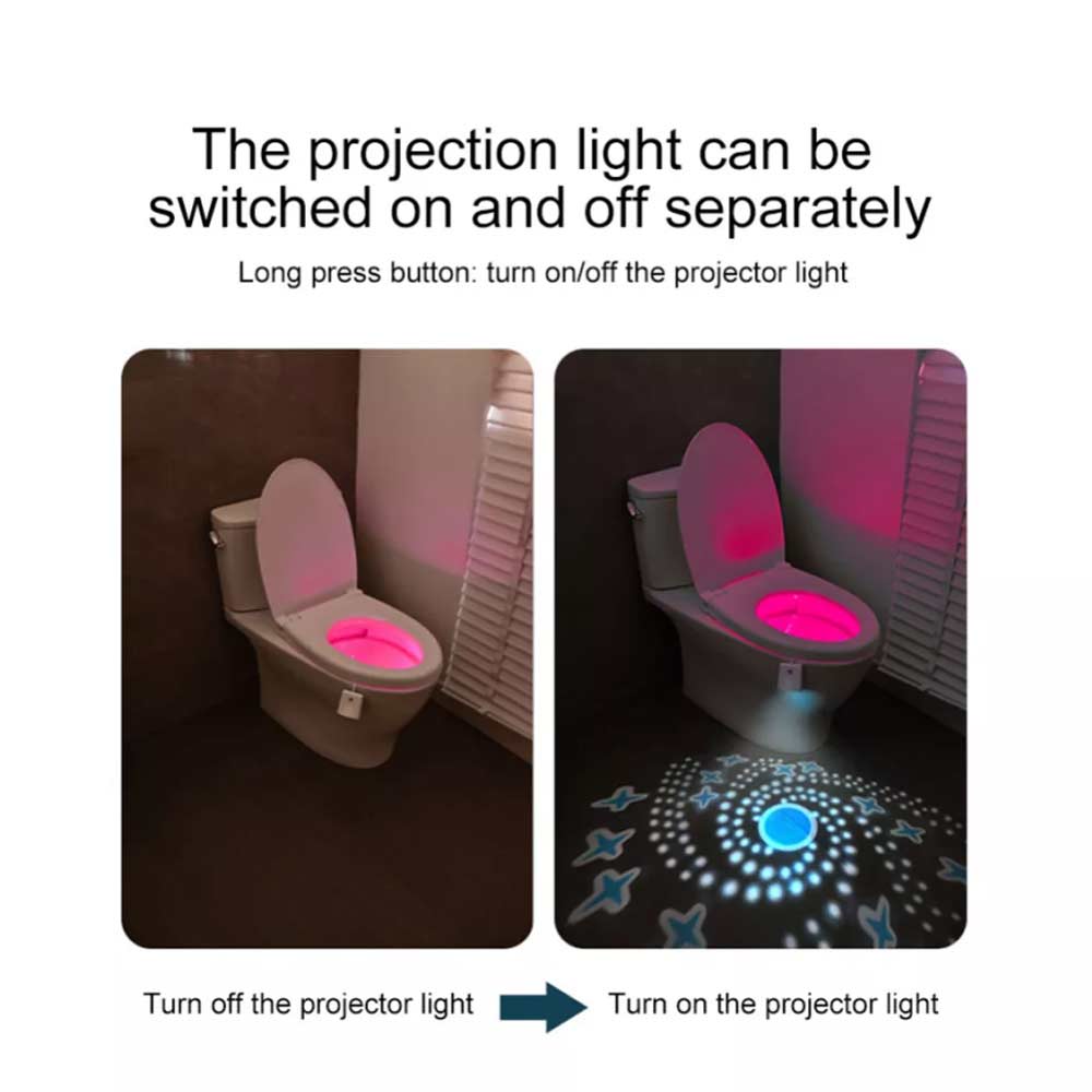 Toilet Bowl LED Night Light Motion Activated Seat Sensor Bathroom Lamp Light Rechargeable