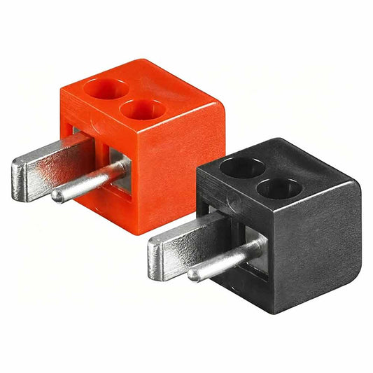 2-Pack 2-Pin DIN Hi-Fi Speaker Plug Set – Screw Connections, Red & Black
