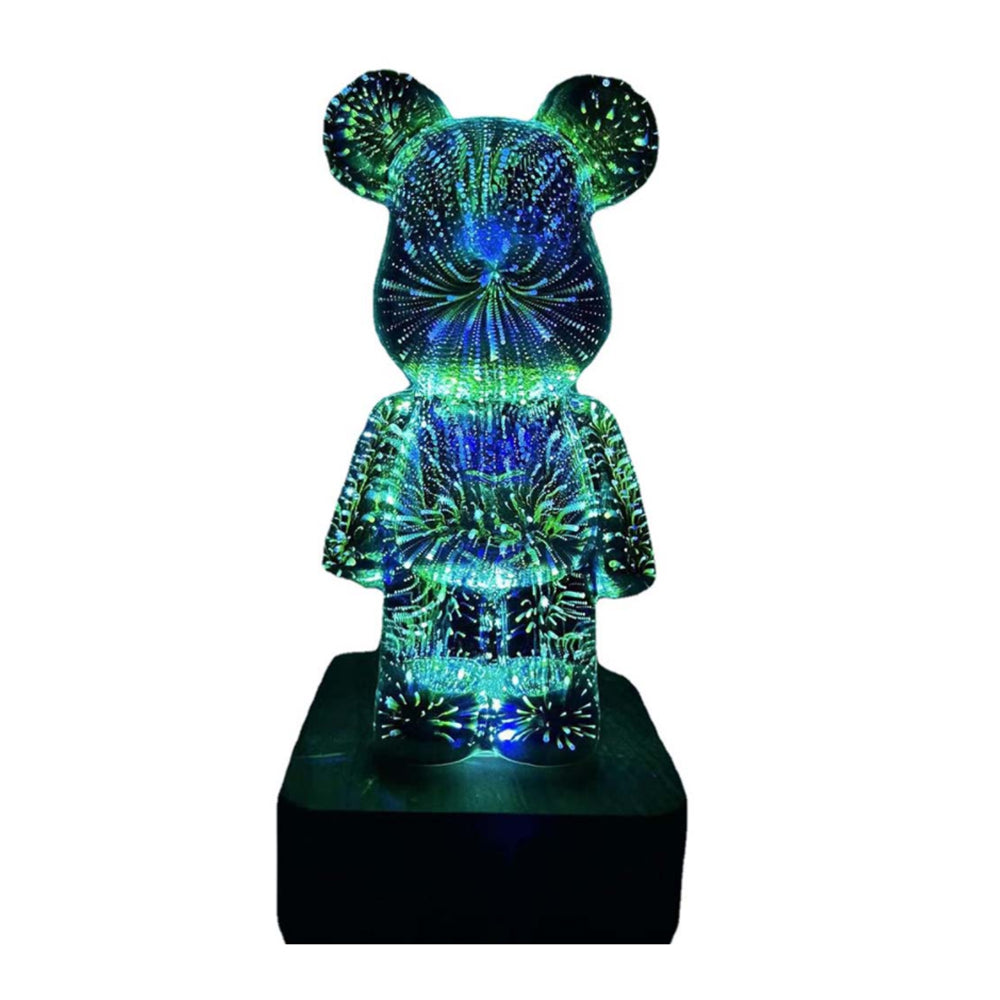 3D Fireworks Bear LED Night Light Room Atmosphere Light Desktop Decoration Night