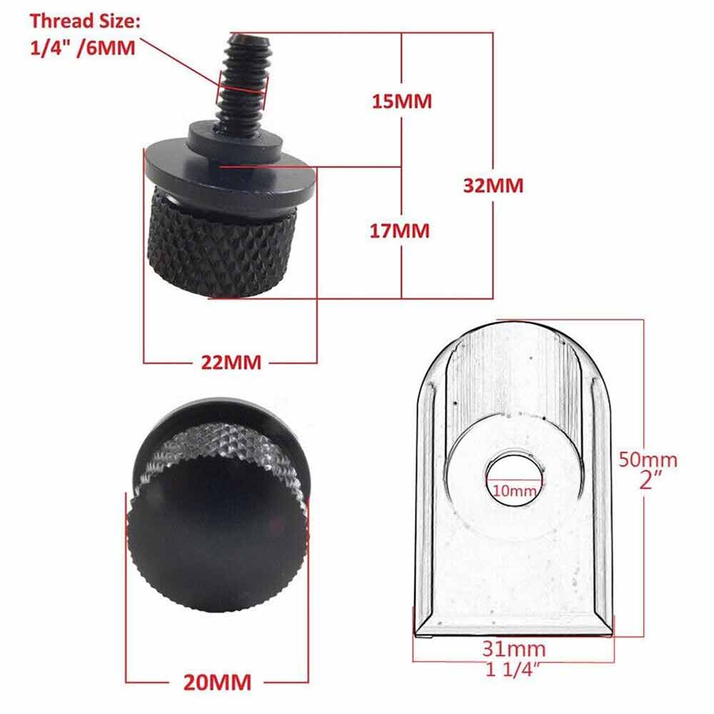 6mm Black For Seat Bolt Tab Screw Mount Knob Cover High Quality For Harley