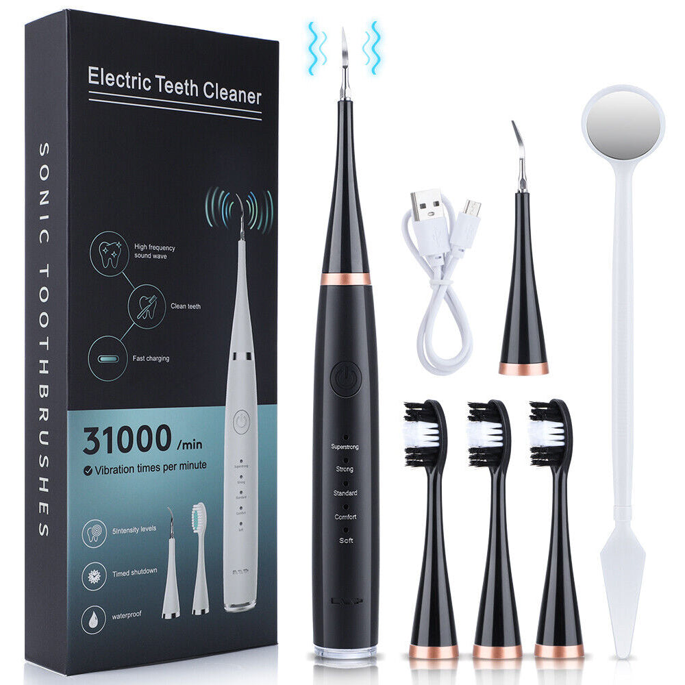 6in1 Electric Toothbrush Ultrasonic Tooth Cleaner Teeth Stains Plaque Remover