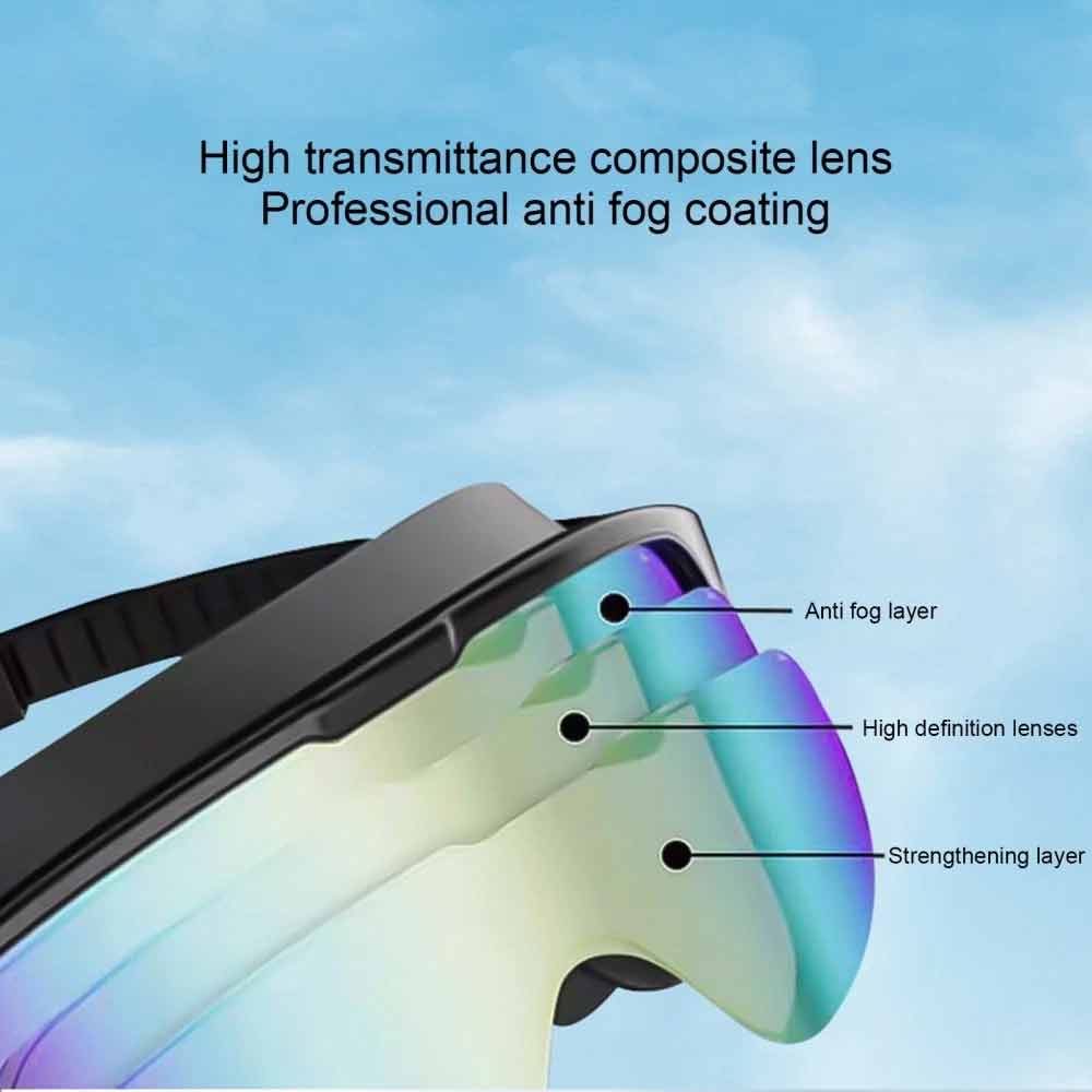 Anti-Fog Swimming Goggles – Wide View Pool Swim Glasses, Adjustable Black