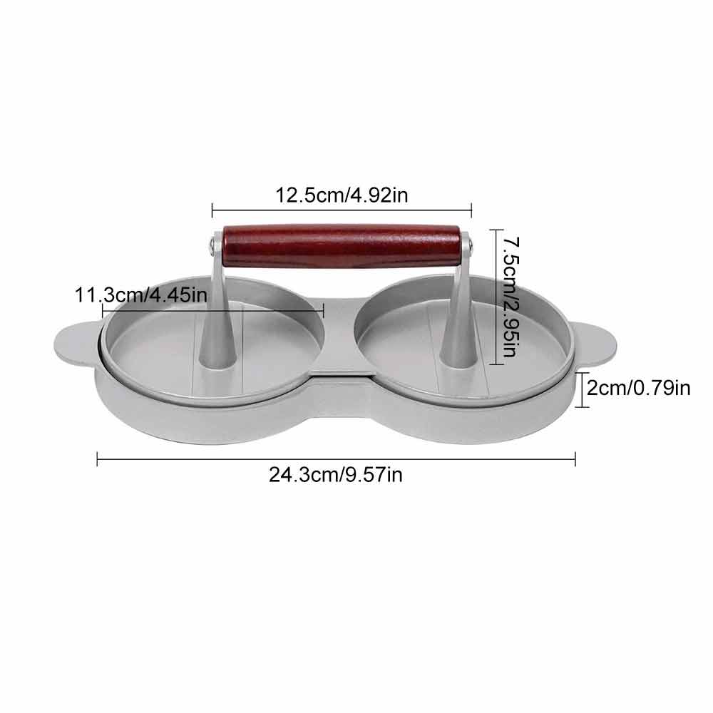 Double Burger Press Hamburger Maker – Non-Stick Aluminum Beef Patty Meat Tool for BBQ