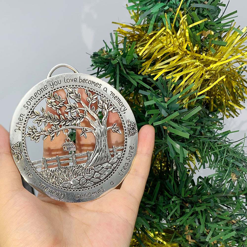 Memory Wall Tree Keepsake - Hanging Metal Sign Plaque Ornament for Loved Ones