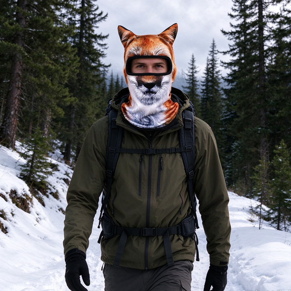 3D Animal Ski Balaclava – Full Face Mask with Ears for Snowboard & Fancy Dress