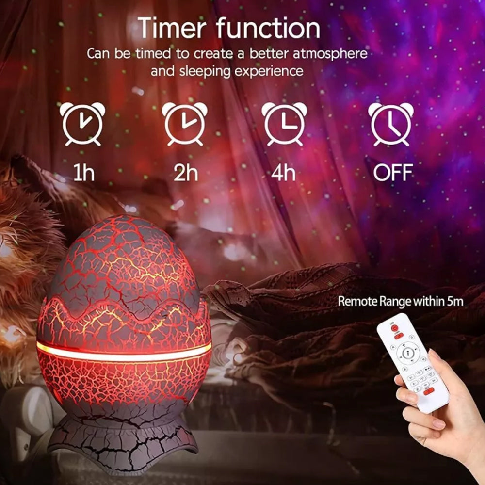 Dinosaur Egg Galaxy Star Projector Starry Light with Wireless Music Player