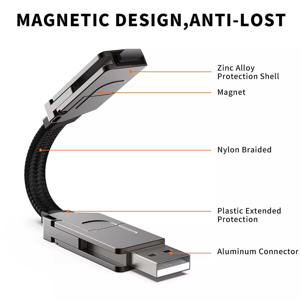 PD 60W Multi USB QC Fast Charging Cable 4in1 Type-C to Type C For iPhone Andriod