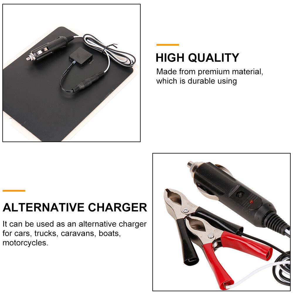 22W Watt Solar Panel Trickle Charger 12V Battery Charger RV Boat Car Camping