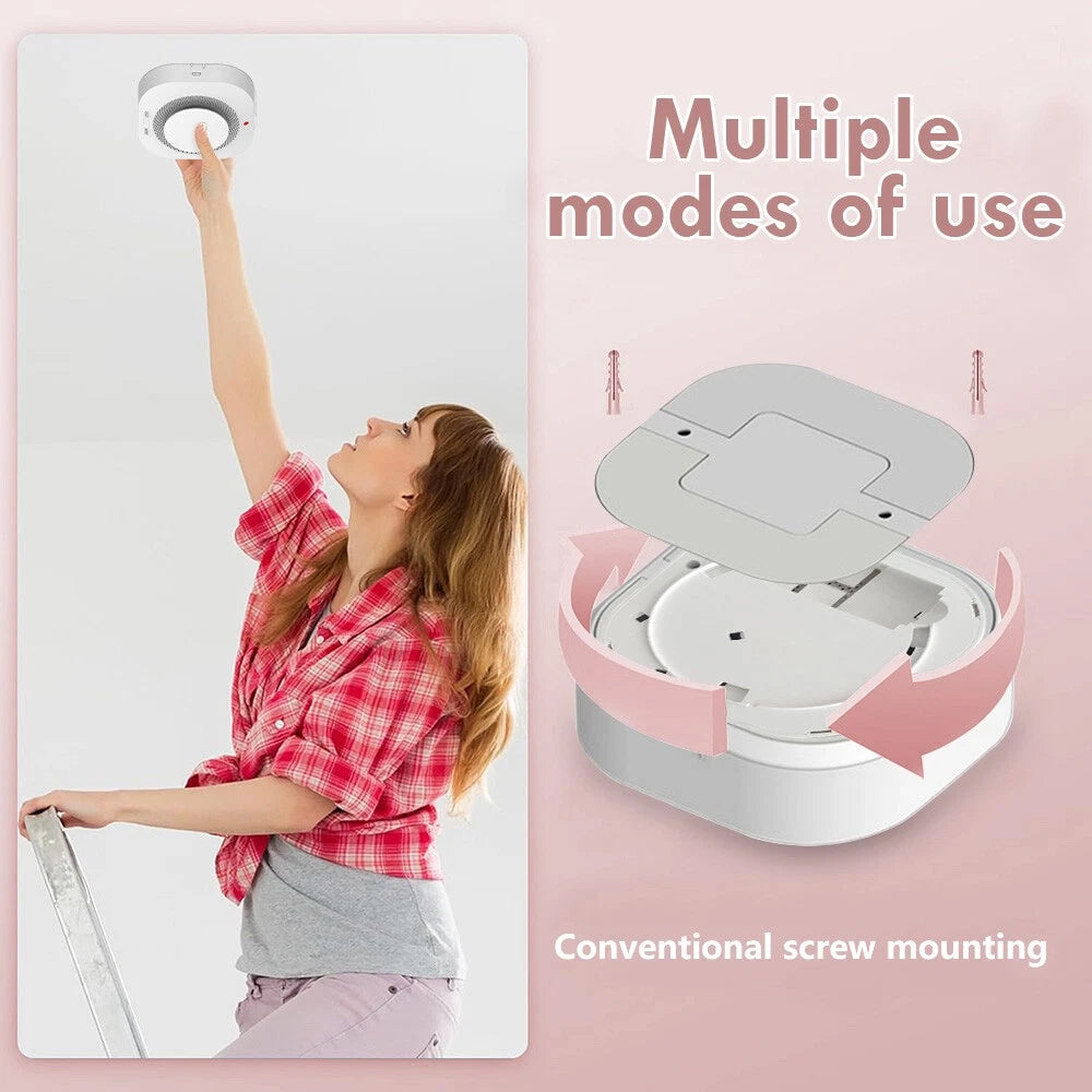 2-Pack Smoke & Gas Alarm Detector, Fire Alarm Sensor Battery-Powered for Home Safety