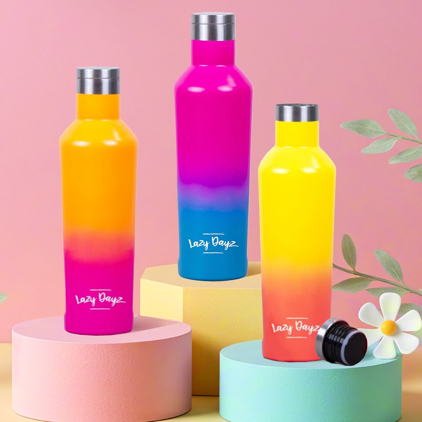 Lazy Dayz Spartan Drink Bottle 480ml - Orange Pink Ombre