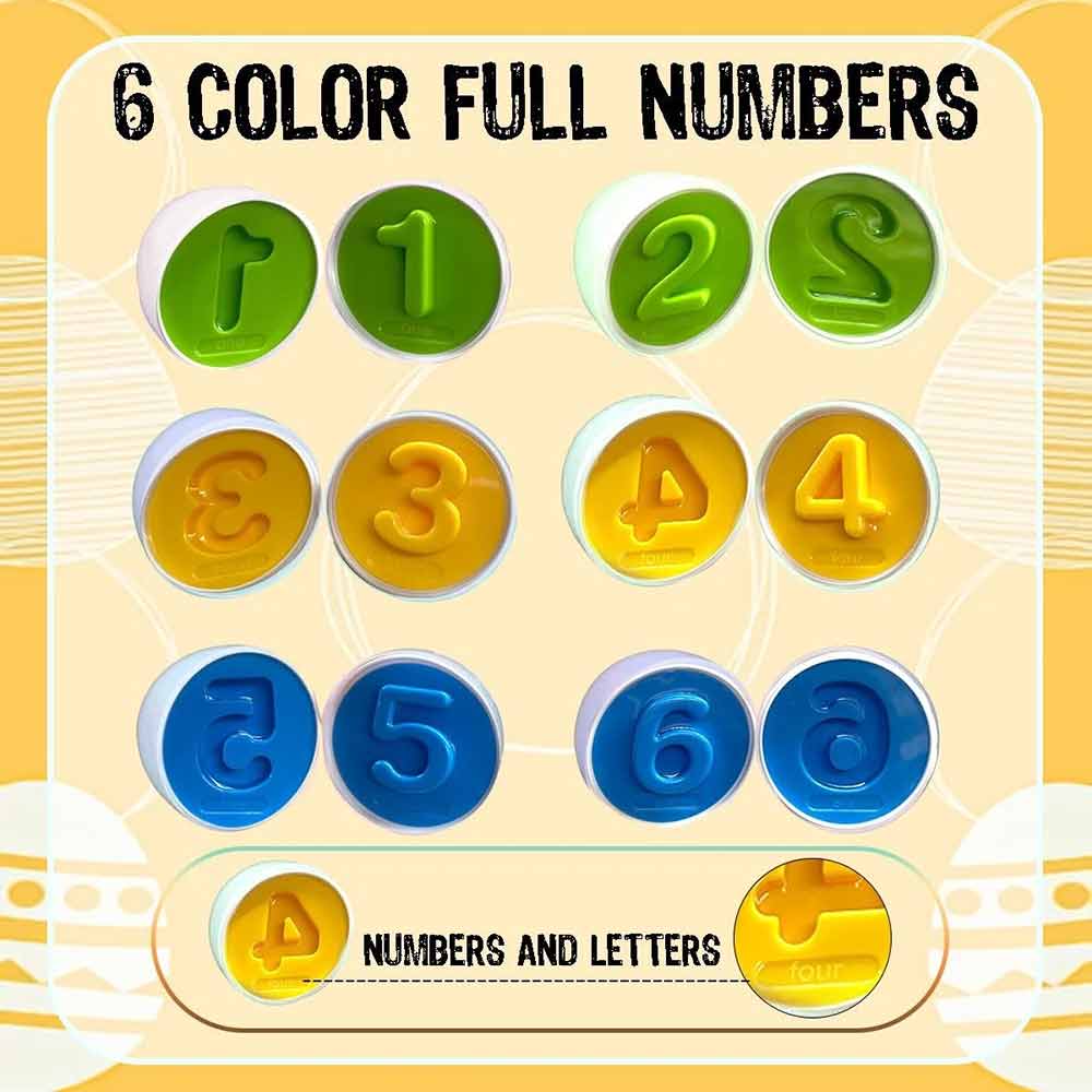 6-Piece Matching Eggs – Colour Number Sorter, Montessori Sensory Puzzle