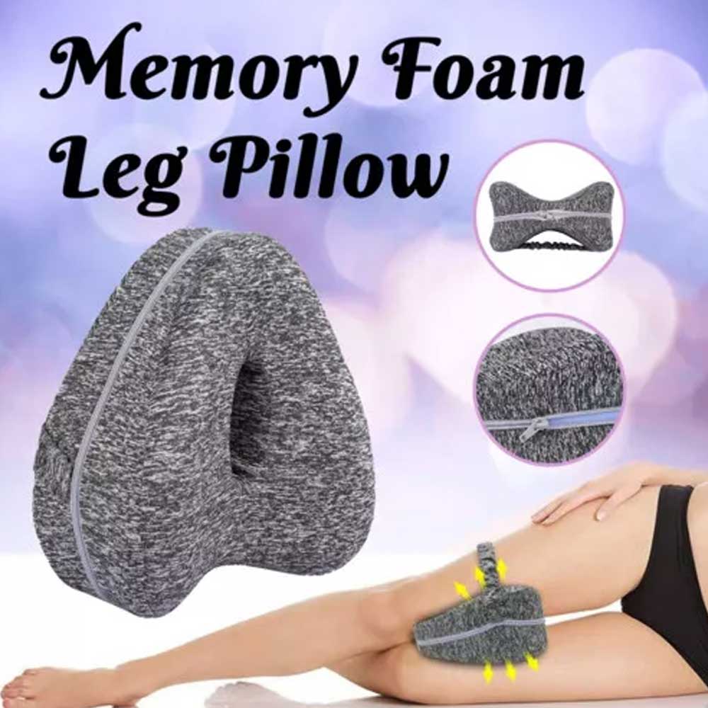 Memory Foam Leg Pillow Cushion Knee Support Pain Relief Washable Cover Bed Sofa
