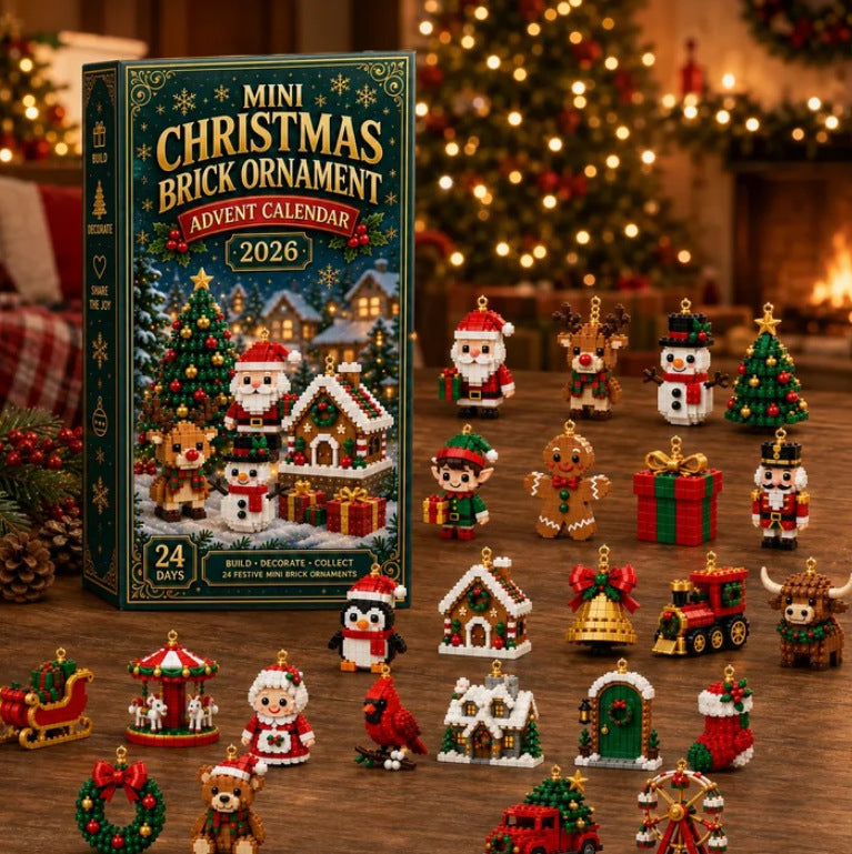 24 Pre-Assembled Brick Advent Calendar – Christmas Countdown Blind Box Ornaments