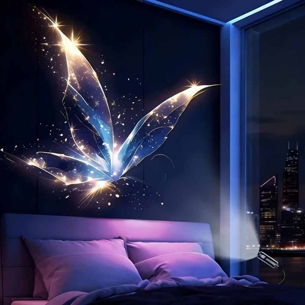 USB LED Projector Night Light – 6 Patterns Whale Jellyfish Butterfly, Adjustable