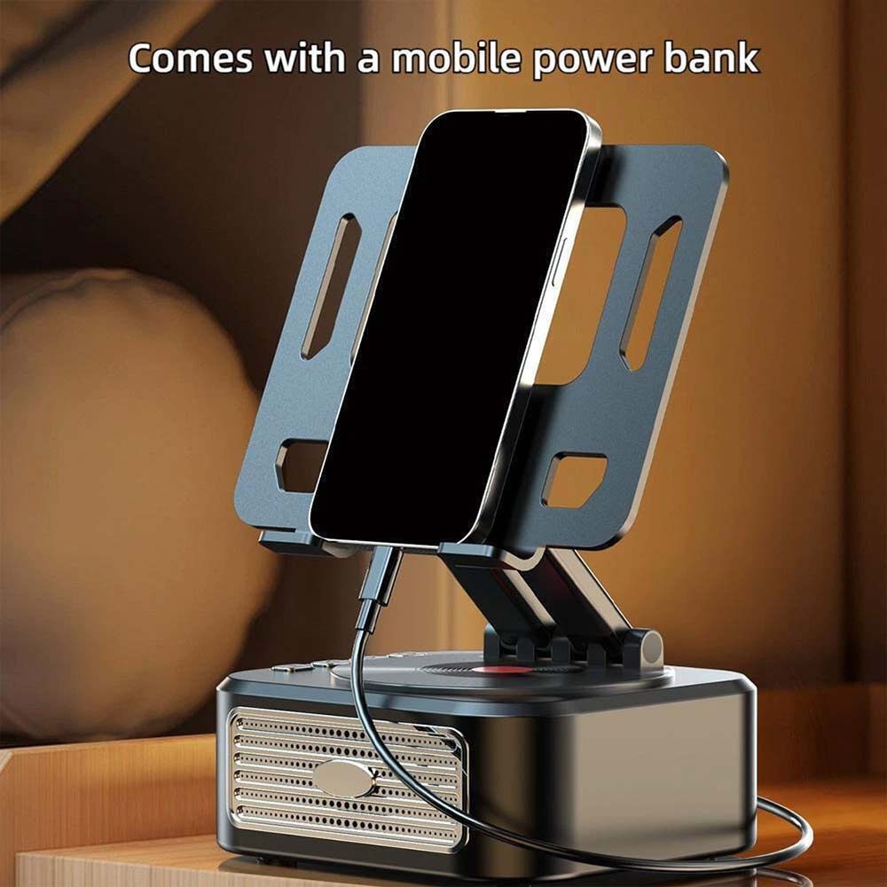 Bluetooth Speaker Phone & Tablet Stand – Adjustable with Wireless Bluetooth Speakers