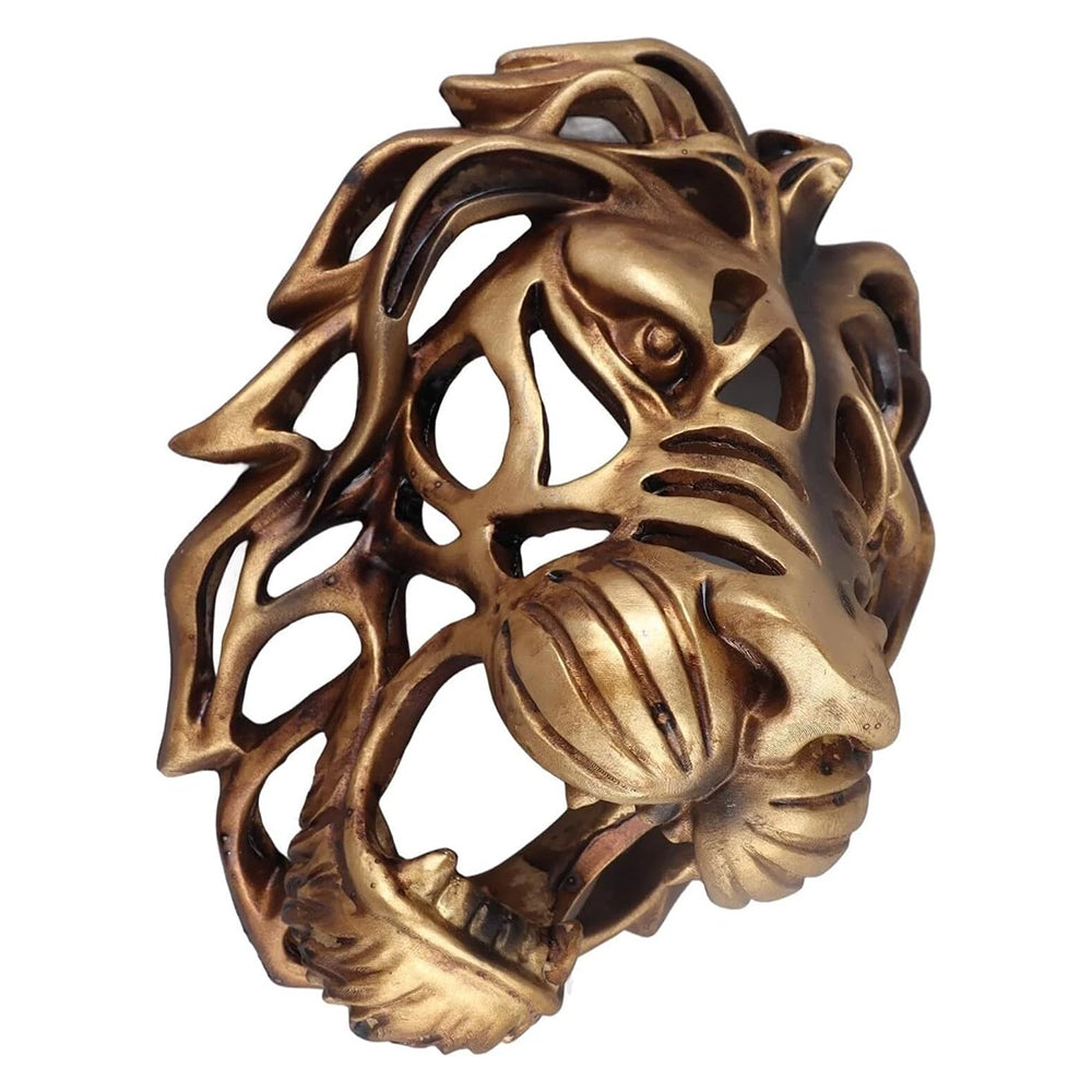 Wall Art Lion Head Sculpture - Garden & Home Decor Ornament, Resin Outdoor Artwork