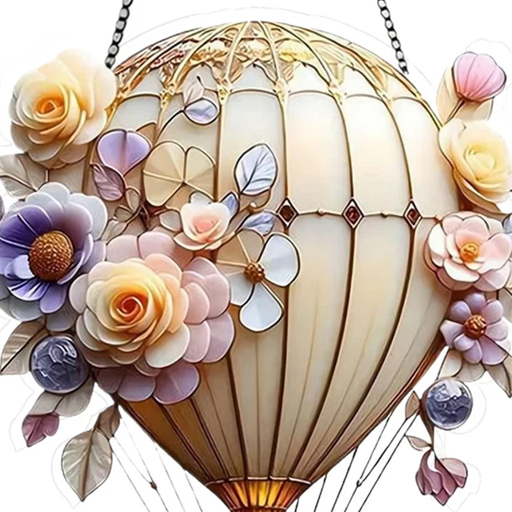 2D Acrylic Flat Hot Air Balloon Hanging Garden Lantern – 2mm Thick, Deck & Patio Decor
