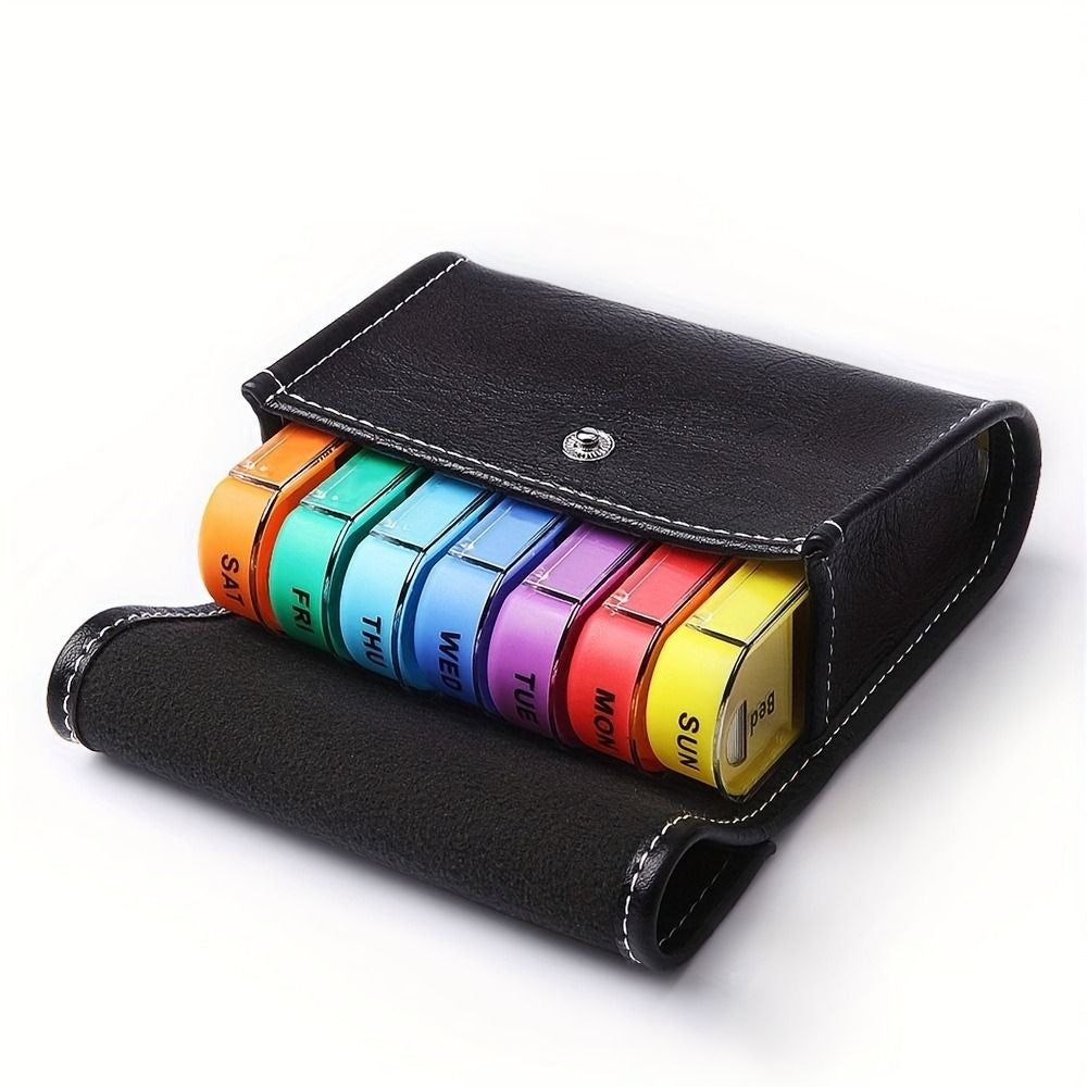 7-Day Pill Organizer – 28-Grid Weekly Medicine Tablet Sorter Case