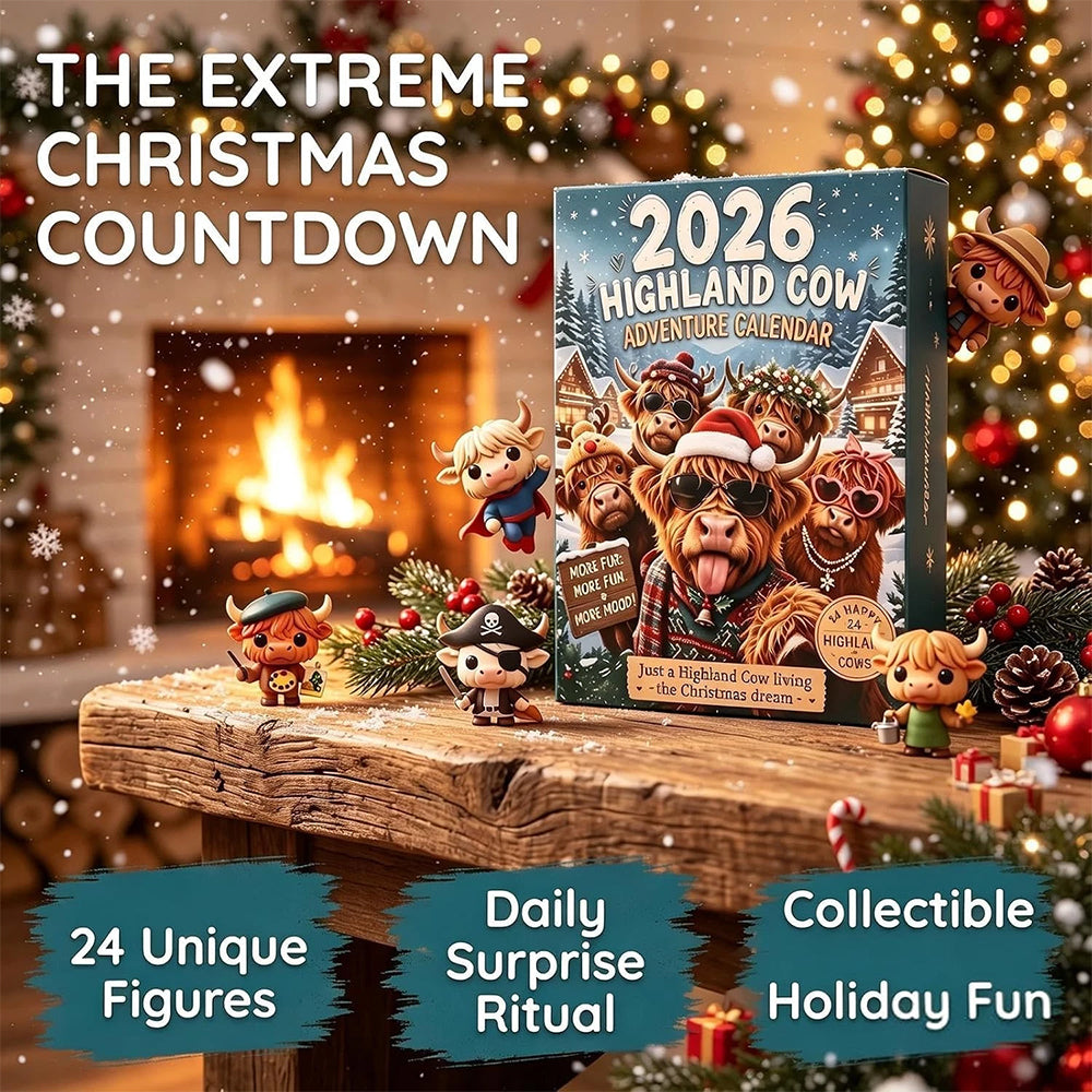 3D Highland Cow Advent Calendar 2026 – 24-Day Christmas Countdown with Figures