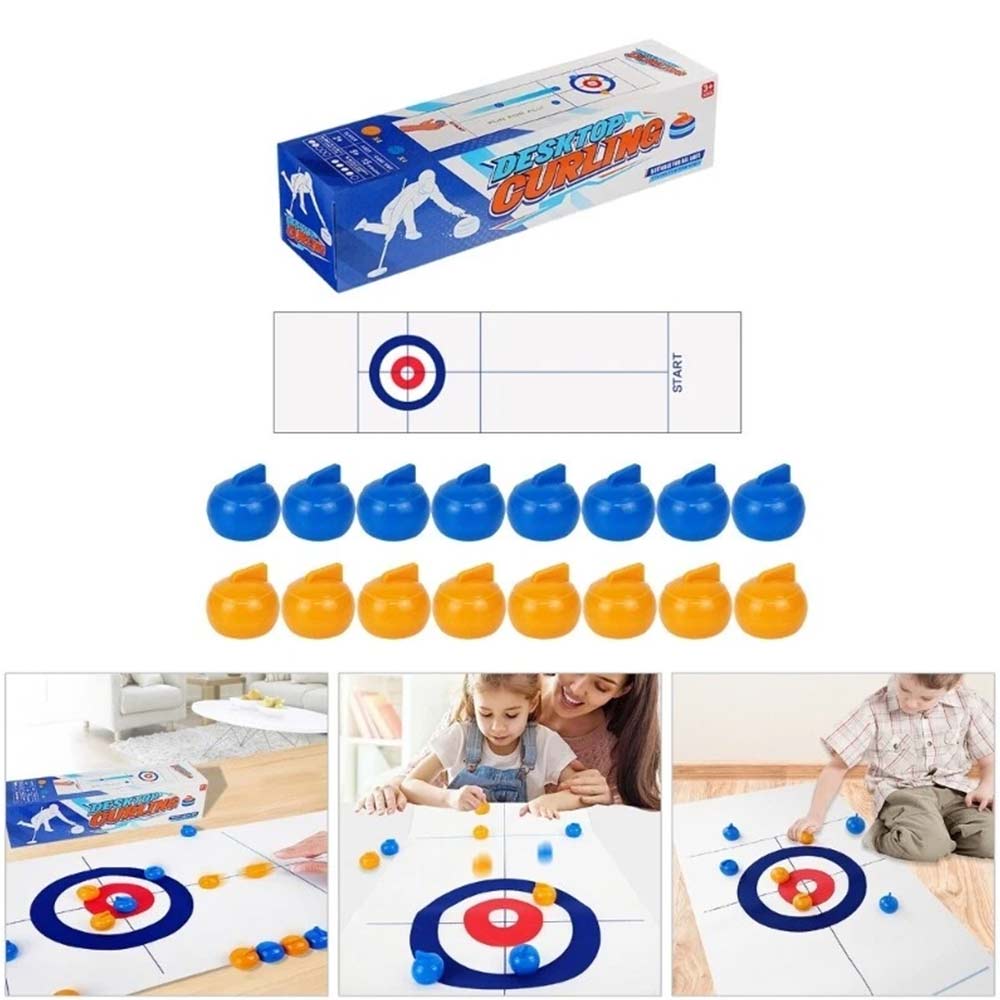 Tabletop Curling Game – Compact Indoor Sports Game for Family & Friends