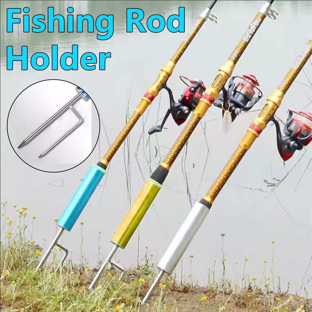 Metal Fishing Rod Holder Utility Pole Ground Stand Support for Lake Beach River