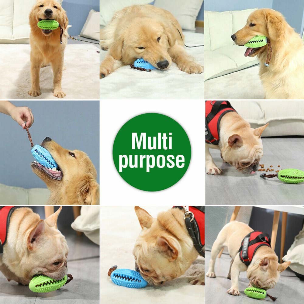 Dog Treat Balls Interactive Toothbrush Chew Toys Cleaning Food Dispenser Feeder