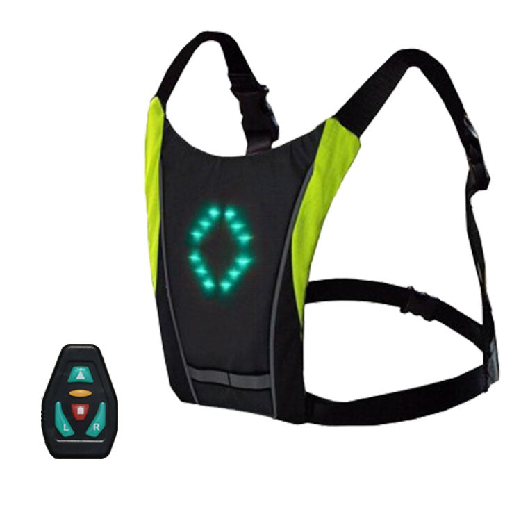 Wireless LED Signal Light Reflective Vest Backpack Remote Control Safety