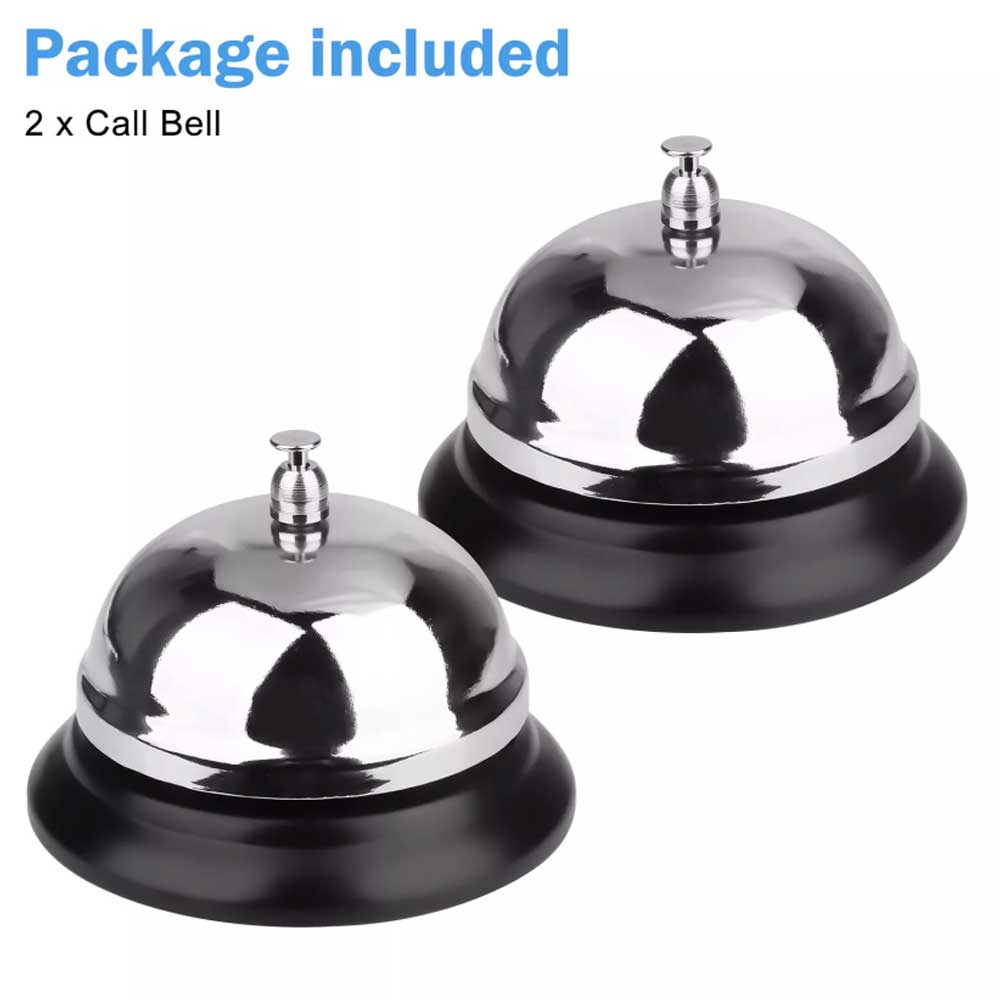 2-Pack Customer Service Desk Call Bell – Loud Ring Counter Bell for Kitchen, Hotel, Office
