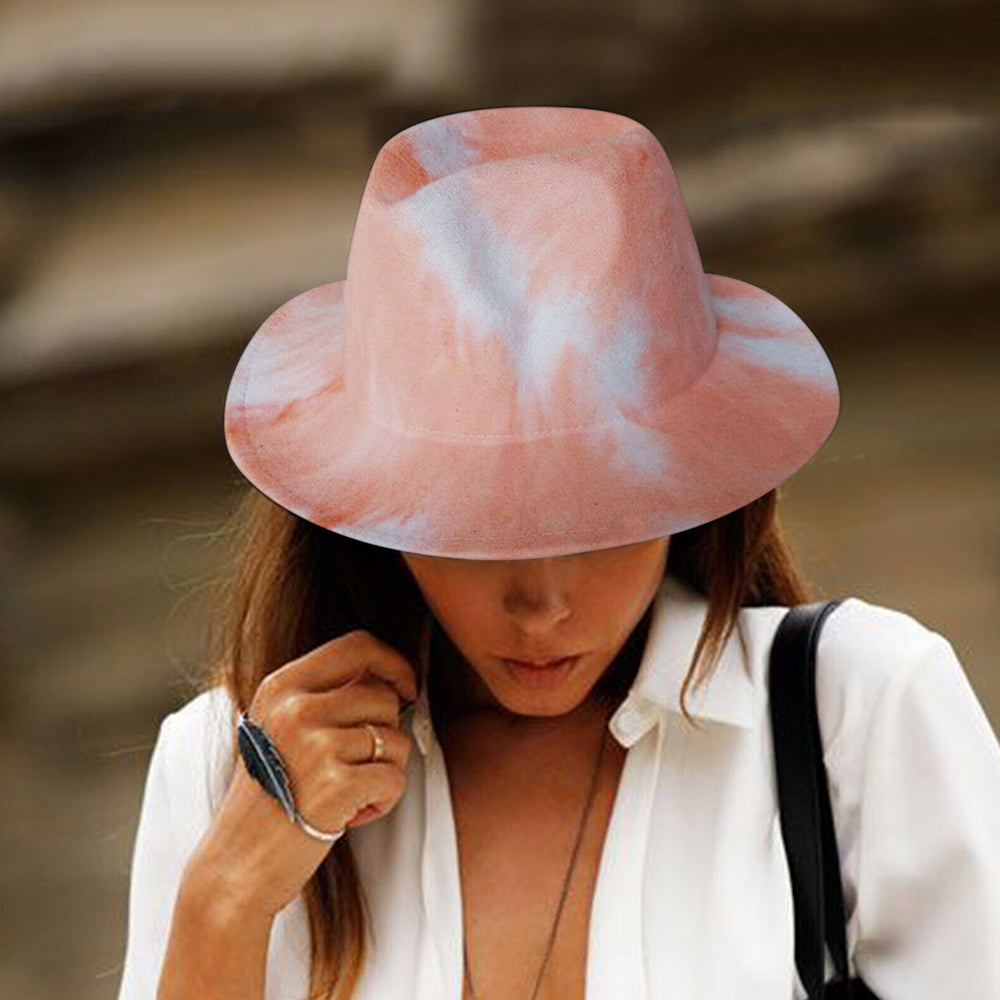 Men Women Jazz Summer Cap Wide Hat Hat Tie-Dye For Party Costumes Print Gift