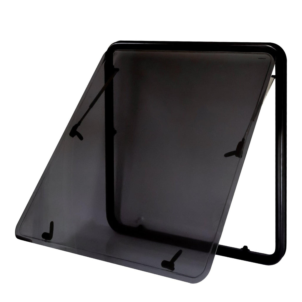 RV Camper Push Out Flat Window RV Trailer Vent Hatch RV Car Outside Push Window Locking Handle with Strut Attachment