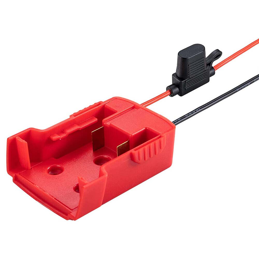Battery Adapter With Fuse built-in switch for Milwaukee 18V To Dock Holder 12Awg