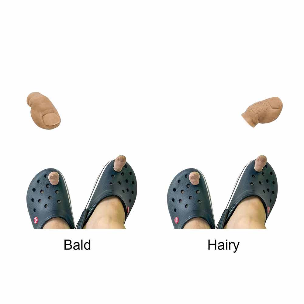 2PC 3D Funny Toe Shoe Charms Big Toe Croc Charm with Hairy DIY Unique Shoe Decor