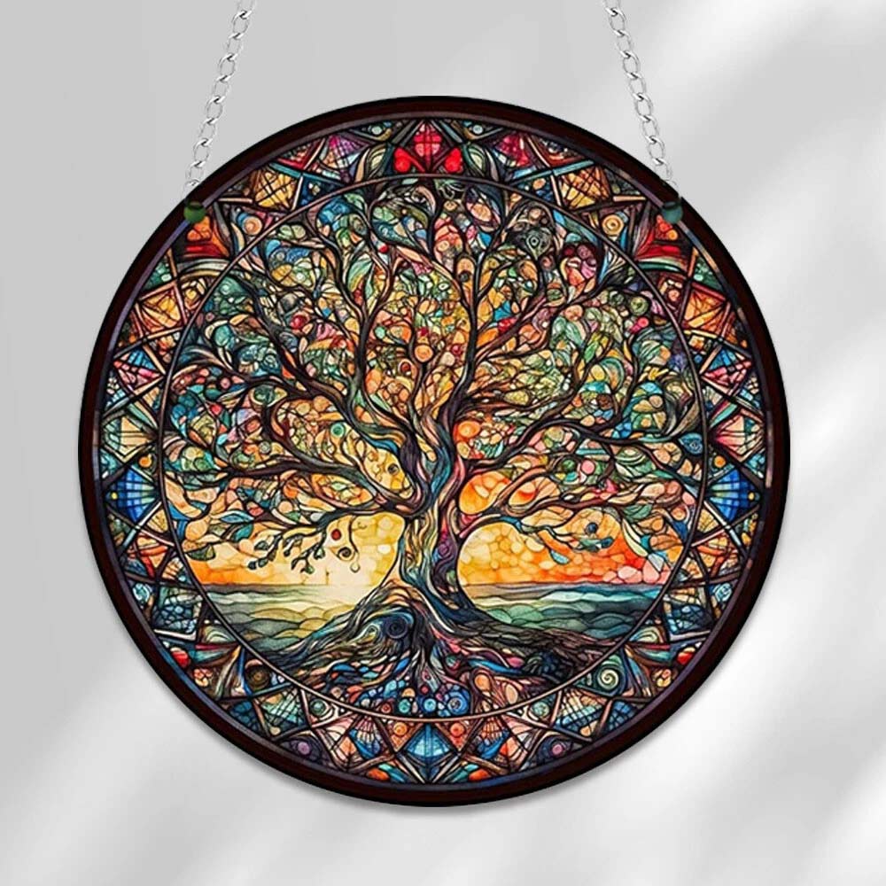 3-Pack Tree of Life Wall Art - 2D Acrylic Hanging Ornament for Indoor & Outdoor Garden Decor