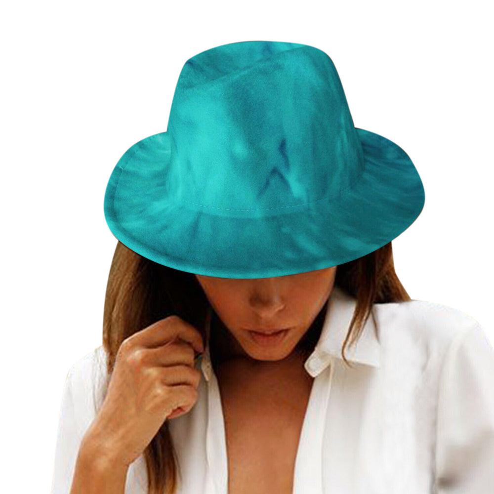 Men Women Jazz Summer Cap Wide Hat Hat Tie-Dye For Party Costumes Print Gift