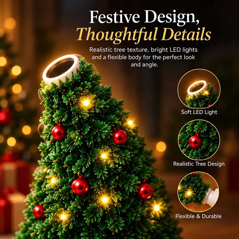 Christmas Projection Light – Santa & Tree USB LED Holiday Night Lamp