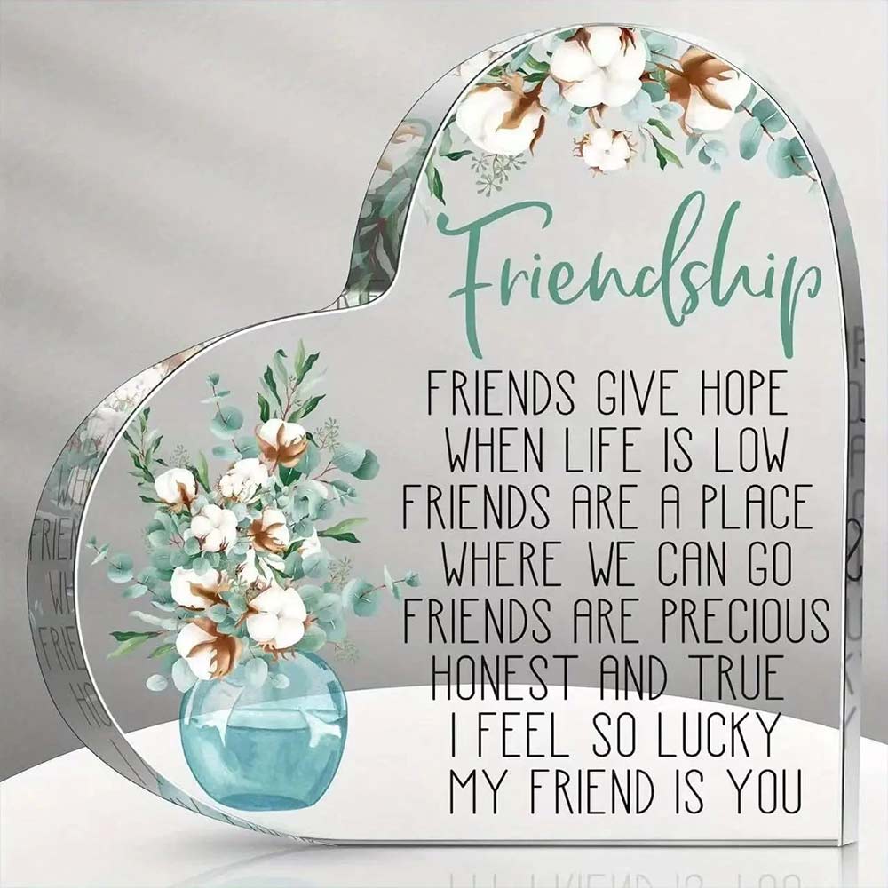 Friendship Gift Acrylic Plaque – For Best Friend, Birthday Thank You Gift for Her