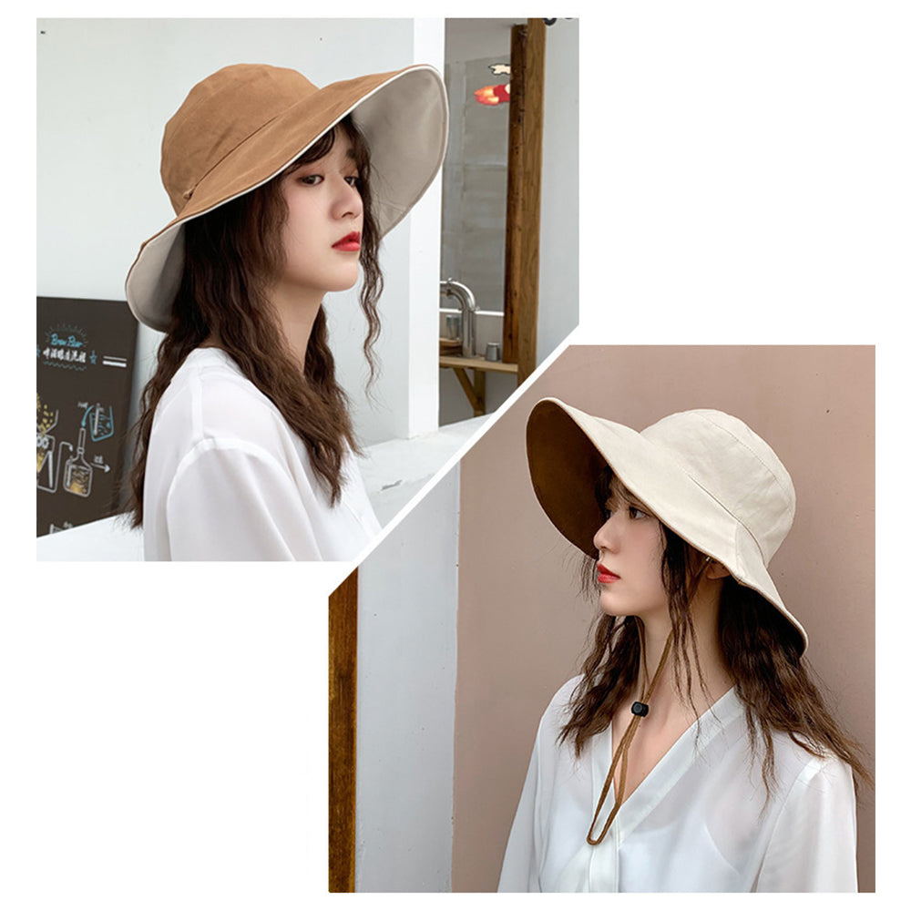 Women Men Bucket Hat Unisex Cap Cotton Fishing Hiking Camping Outdoor Sun Beach