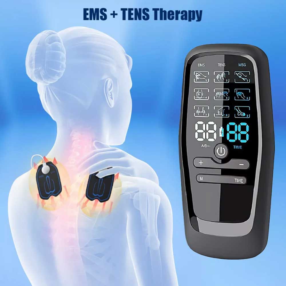 Electrical Massager Tens Machine Unit Back Pain Therapy Pulse Muscle Stimulator