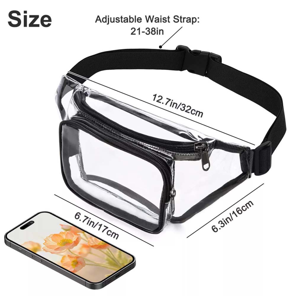Waterproof Clear Waist Bag – Fanny Pouch for Men & Women, Outdoor Travel Pack, Adjustable